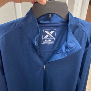 GovX Activewear EUC Blue 1/4 Long Sleeve Zip Men’s Thumbhole Pullover - Sz Large